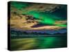 Cloudy Evening with Aurora Borealis or Northern Lights, Kleifarvatn, Iceland-null-Stretched Canvas