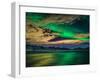 Cloudy Evening with Aurora Borealis or Northern Lights, Kleifarvatn, Iceland-null-Framed Premium Photographic Print