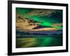 Cloudy Evening with Aurora Borealis or Northern Lights, Kleifarvatn, Iceland-null-Framed Photographic Print