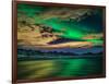 Cloudy Evening with Aurora Borealis or Northern Lights, Kleifarvatn, Iceland-null-Framed Photographic Print