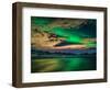 Cloudy Evening with Aurora Borealis or Northern Lights, Kleifarvatn, Iceland-null-Framed Photographic Print