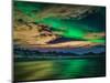 Cloudy Evening with Aurora Borealis or Northern Lights, Kleifarvatn, Iceland-null-Mounted Photographic Print