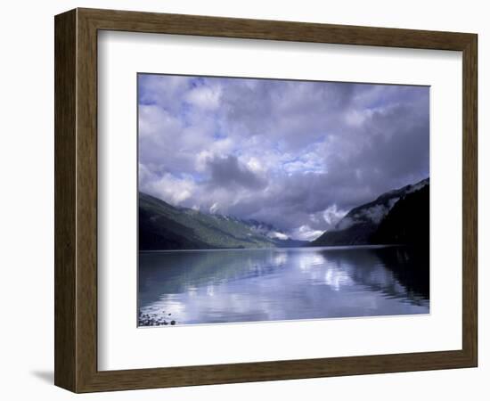 Cloudy Morning on Lake Crescent, Olympic National Park, Washington, USA-Inger Hogstrom-Framed Photographic Print