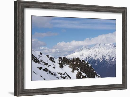 Cloudy Mountain Landscape of Krasnaya Polyana, Sochi, Russia-wasja-Framed Photographic Print