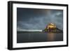 Cloudy sky at dusk, Mont-St-Michel, UNESCO World Heritage Site, Normandy, France, Europe-Francesco Vaninetti-Framed Photographic Print