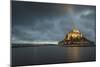 Cloudy sky at dusk, Mont-St-Michel, UNESCO World Heritage Site, Normandy, France, Europe-Francesco Vaninetti-Mounted Photographic Print