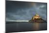 Cloudy sky at dusk, Mont-St-Michel, UNESCO World Heritage Site, Normandy, France, Europe-Francesco Vaninetti-Mounted Photographic Print