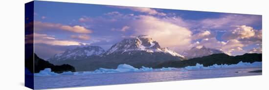 Cloudy Sky over Mountains, Lago Grey, Torres del Paine National Park, Patagonia, Chile-null-Stretched Canvas