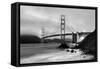 Cloudy sunset, ocean waves in San Francisco at Golden Gate Bridge from Marshall Beach-David Chang-Framed Stretched Canvas