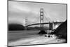 Cloudy sunset, ocean waves in San Francisco at Golden Gate Bridge from Marshall Beach-David Chang-Mounted Premium Photographic Print