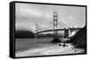 Cloudy sunset, ocean waves in San Francisco at Golden Gate Bridge from Marshall Beach-David Chang-Framed Stretched Canvas