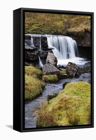 Clough Force on Grisedale Beck Near Garsdale Head-Mark-Framed Stretched Canvas