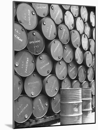 Clove Oil in Drums Ready For Exporting-Eliot Elisofon-Mounted Photographic Print