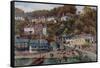 Clovelly from the Quay-Alfred Robert Quinton-Framed Stretched Canvas