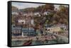 Clovelly from the Quay-Alfred Robert Quinton-Framed Stretched Canvas