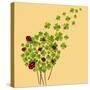 Clover and Ladybugs Spring-Cienpies Design-Stretched Canvas