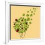 Clover and Ladybugs Spring-Cienpies Design-Framed Art Print