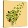 Clover and Ladybugs Spring-Cienpies Design-Stretched Canvas