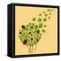 Clover and Ladybugs Spring-Cienpies Design-Framed Stretched Canvas
