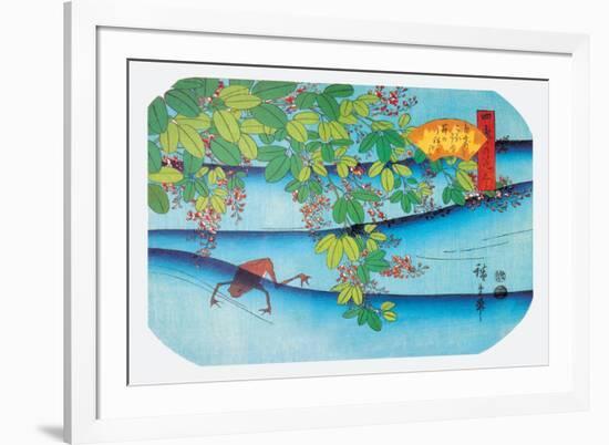 Clover Bush and Frog-Ando Hiroshige-Framed Art Print