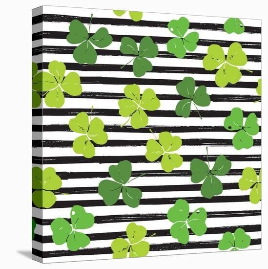 Clover Leaf Illustration - St Patricks Day-Anton Yanchevskyi-Stretched Canvas