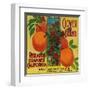 Clover Orange Label - Redlands, CA-Lantern Press-Framed Art Print