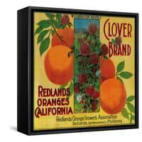 Clover Orange Label - Redlands, CA-Lantern Press-Framed Stretched Canvas