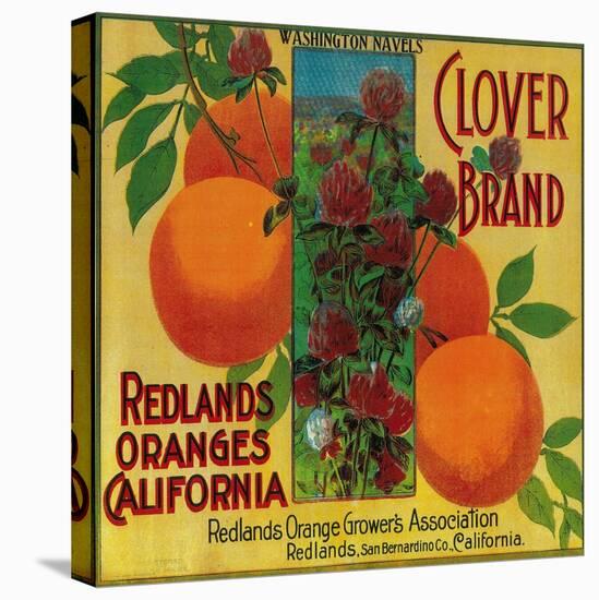 Clover Orange Label - Redlands, CA-Lantern Press-Stretched Canvas