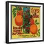 Clover Orange Label - Redlands, CA-Lantern Press-Framed Art Print