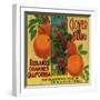 Clover Orange Label - Redlands, CA-Lantern Press-Framed Art Print