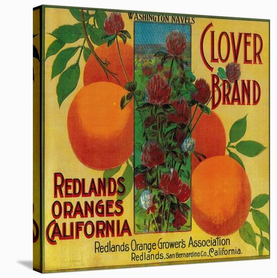 Clover Orange Label - Redlands, CA-Lantern Press-Stretched Canvas