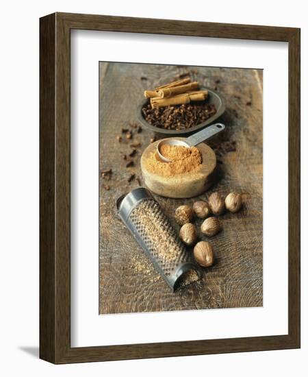 Cloves, Nutmeg, Cinnamon (Ground, Grated and Whole)-Philip Webb-Framed Photographic Print