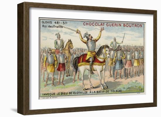 Clovis I Invoking the God of Clotilde at the Battle of Tolbiac, 496-null-Framed Giclee Print