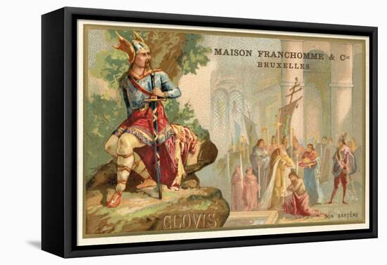 Clovis I, King of the Franks, and His Baptism, 496-null-Framed Stretched Canvas