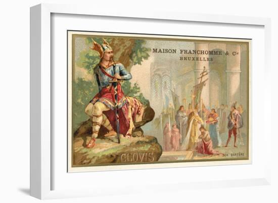 Clovis I, King of the Franks, and His Baptism, 496-null-Framed Giclee Print