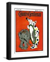 "Clown and Elephant," Country Gentleman Cover, June 1, 1932-W. P. Snyder-Framed Giclee Print