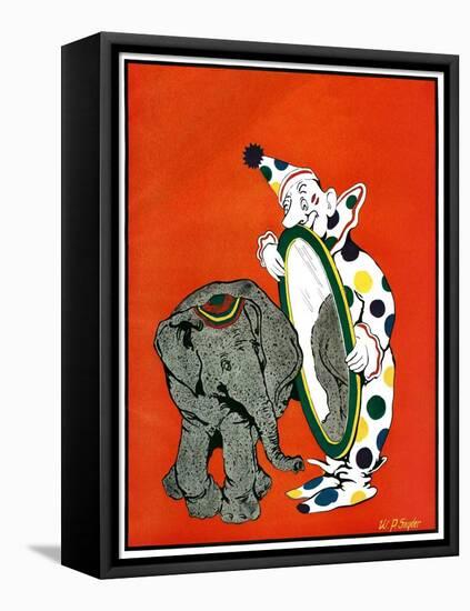 "Clown and Elephant,"June 1, 1932-W. P. Snyder-Framed Stretched Canvas