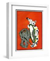 "Clown and Elephant,"June 1, 1932-W. P. Snyder-Framed Giclee Print