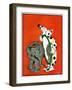 "Clown and Elephant,"June 1, 1932-W. P. Snyder-Framed Giclee Print