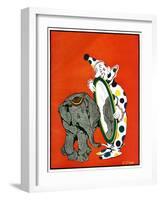 "Clown and Elephant,"June 1, 1932-W. P. Snyder-Framed Giclee Print