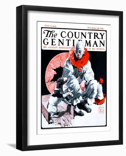 "Clown and Injured Dog," Country Gentleman Cover, June 13, 1925-William Meade Prince-Framed Giclee Print