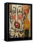 Clown and Rubber Chicken-Tim Nyberg-Framed Stretched Canvas