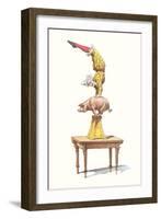 Clown Balancing on Pig-null-Framed Art Print