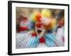 Clown Celebrates During a Colourful Historical Carnival Procession in Wasungen, Germany-null-Framed Photographic Print