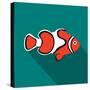 Clown Fish Icon, Flat Style-Ivan Ryabokon-Stretched Canvas