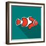 Clown Fish Icon, Flat Style-Ivan Ryabokon-Framed Art Print