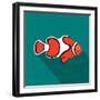 Clown Fish Icon, Flat Style-Ivan Ryabokon-Framed Art Print