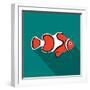 Clown Fish Icon, Flat Style-Ivan Ryabokon-Framed Art Print