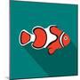 Clown Fish Icon, Flat Style-Ivan Ryabokon-Mounted Art Print