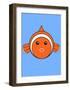 Clown Fish On Blue-null-Framed Art Print